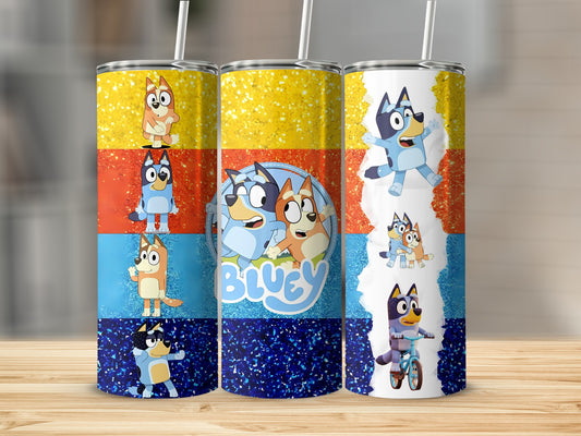 Fun Cartoon Characters Glitter-styled Drink Tumbler