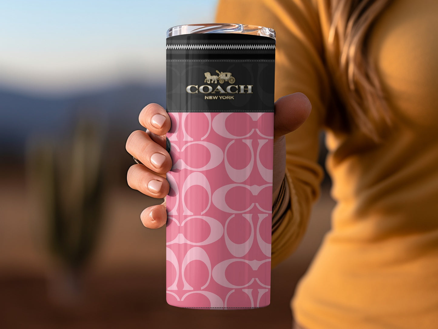 Coach New York Pink Pattern Logo Tumbler Cup Product