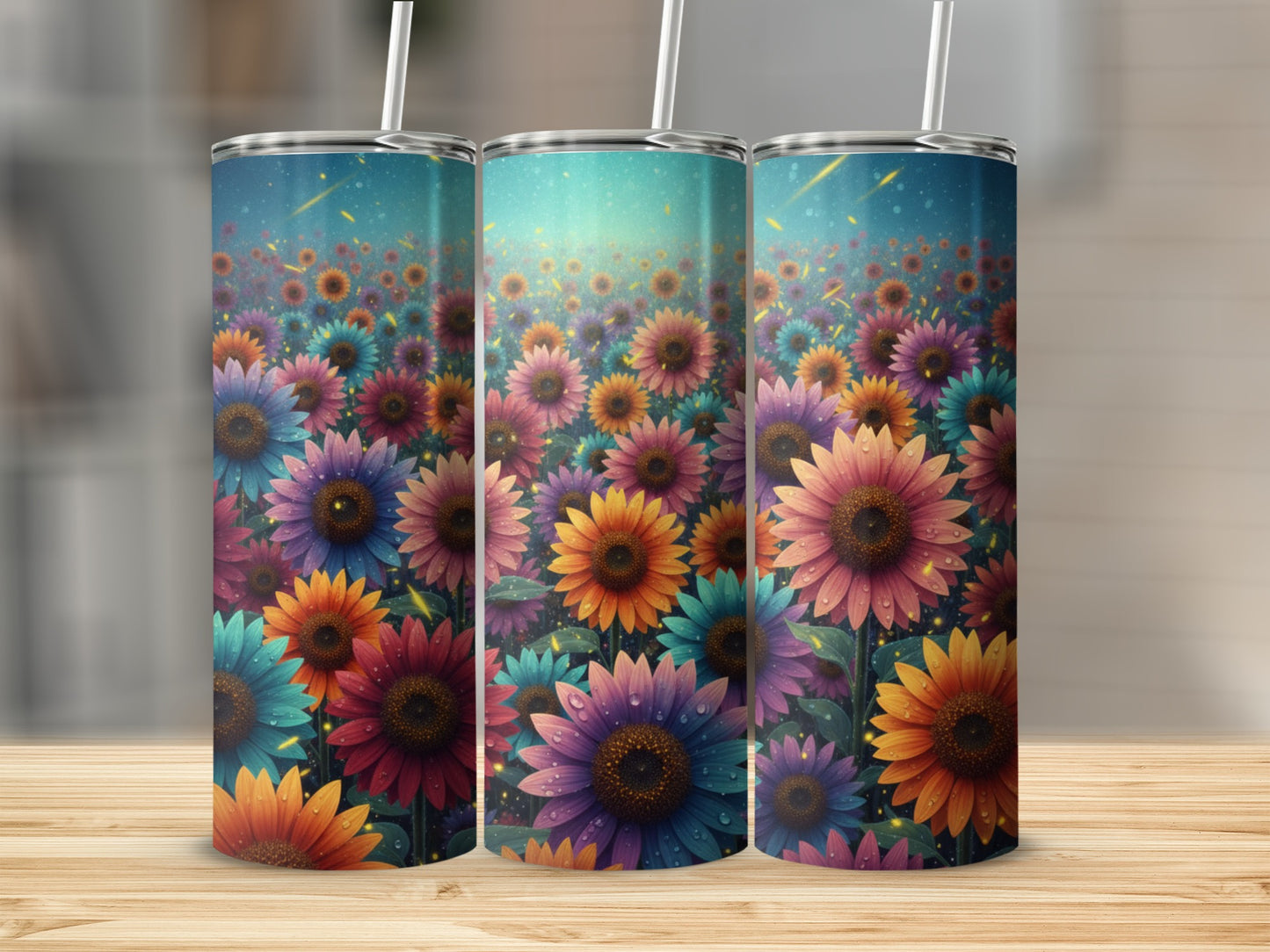 Vibrant Sunflower Fields Scenic Tumbler Cup