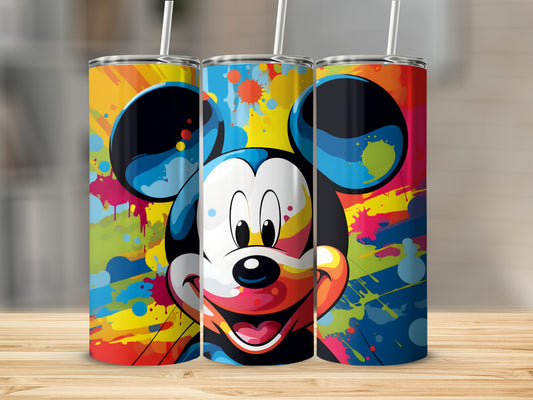 Colorful Mickey Mouse Splatter Design Tumbler Product