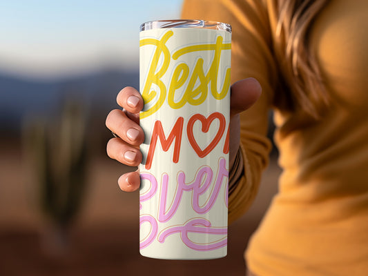 Best Mom Ever Heart Design Insulated Tumbler Cup