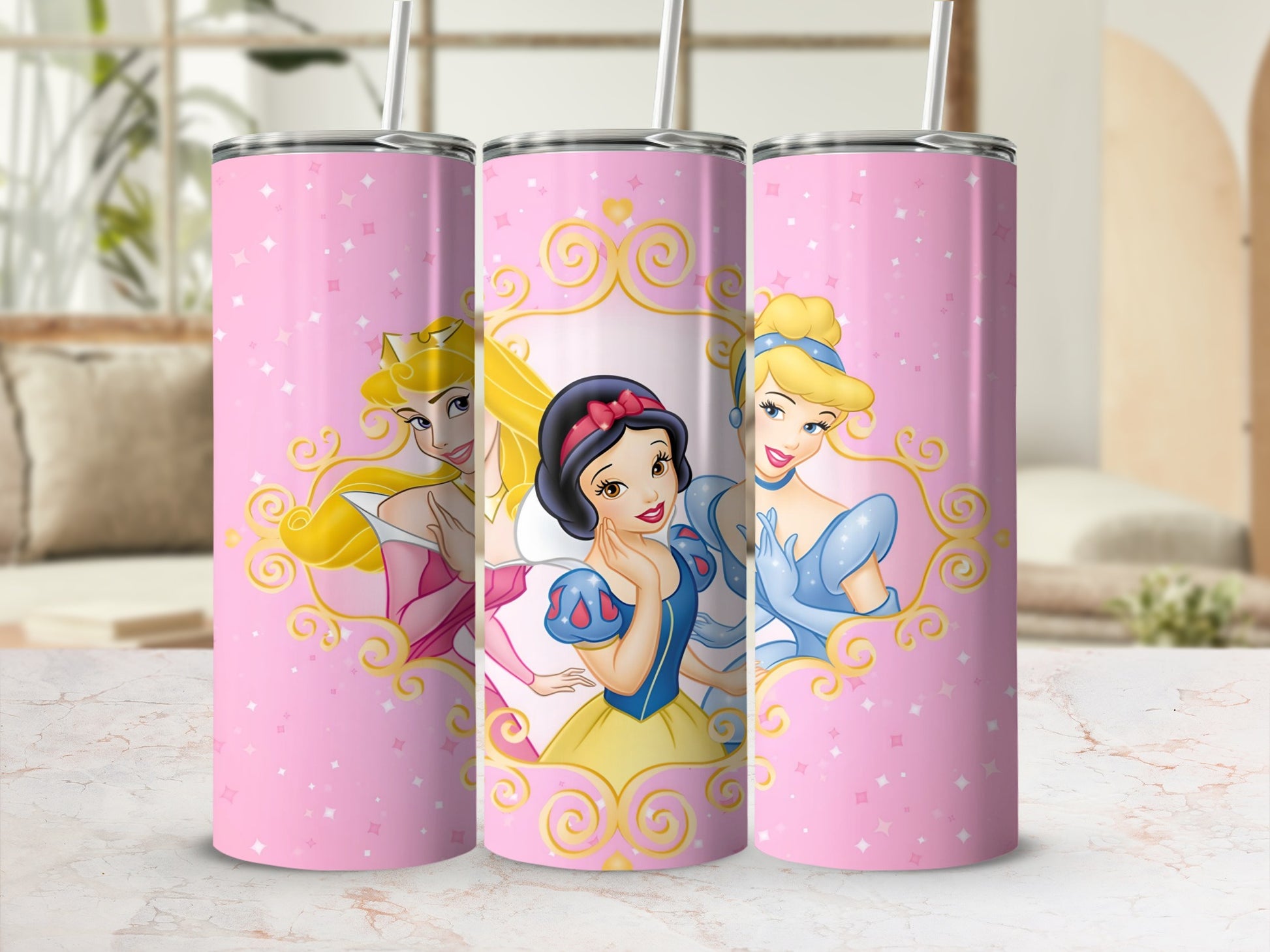 Princesses Design Tall Cups for Kids Tumblers Collection