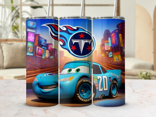 Vibrant Racing Car Design Tumbler with Straw Cup