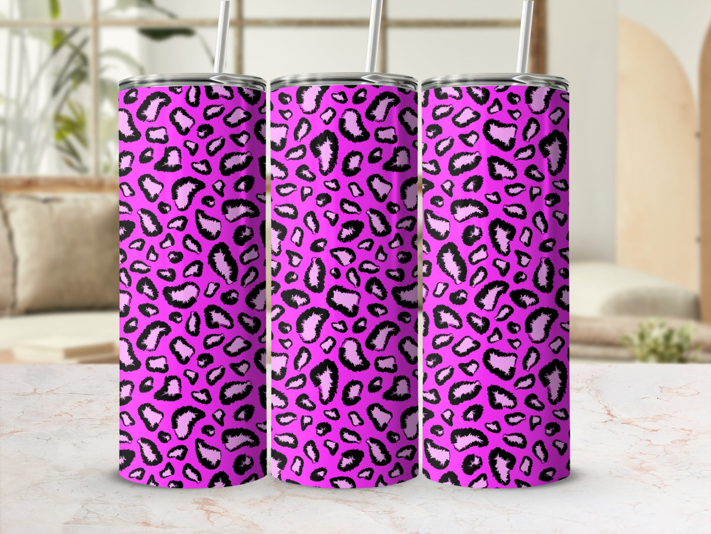 Pink Leopard Print Tumbler for Stylish Hydration