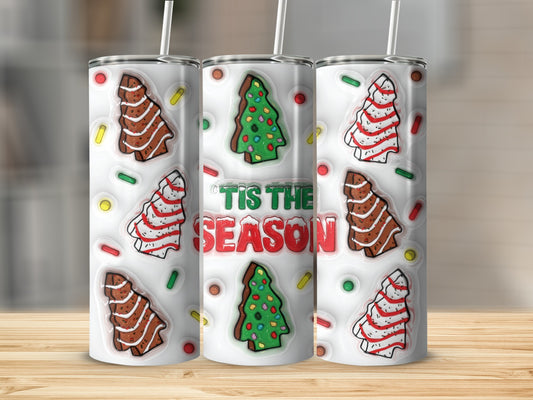 Tis the Season Christmas Tree Graphic Tumbler
