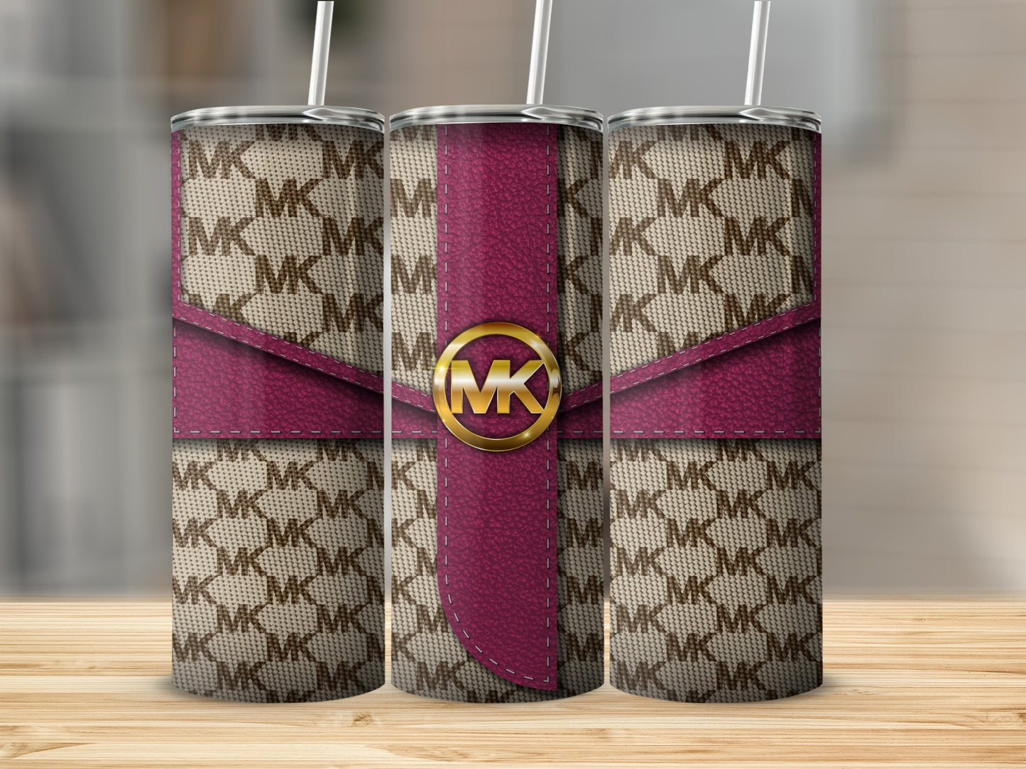 Stylish MK Branded Tumbler with Straw for Everyday Use
