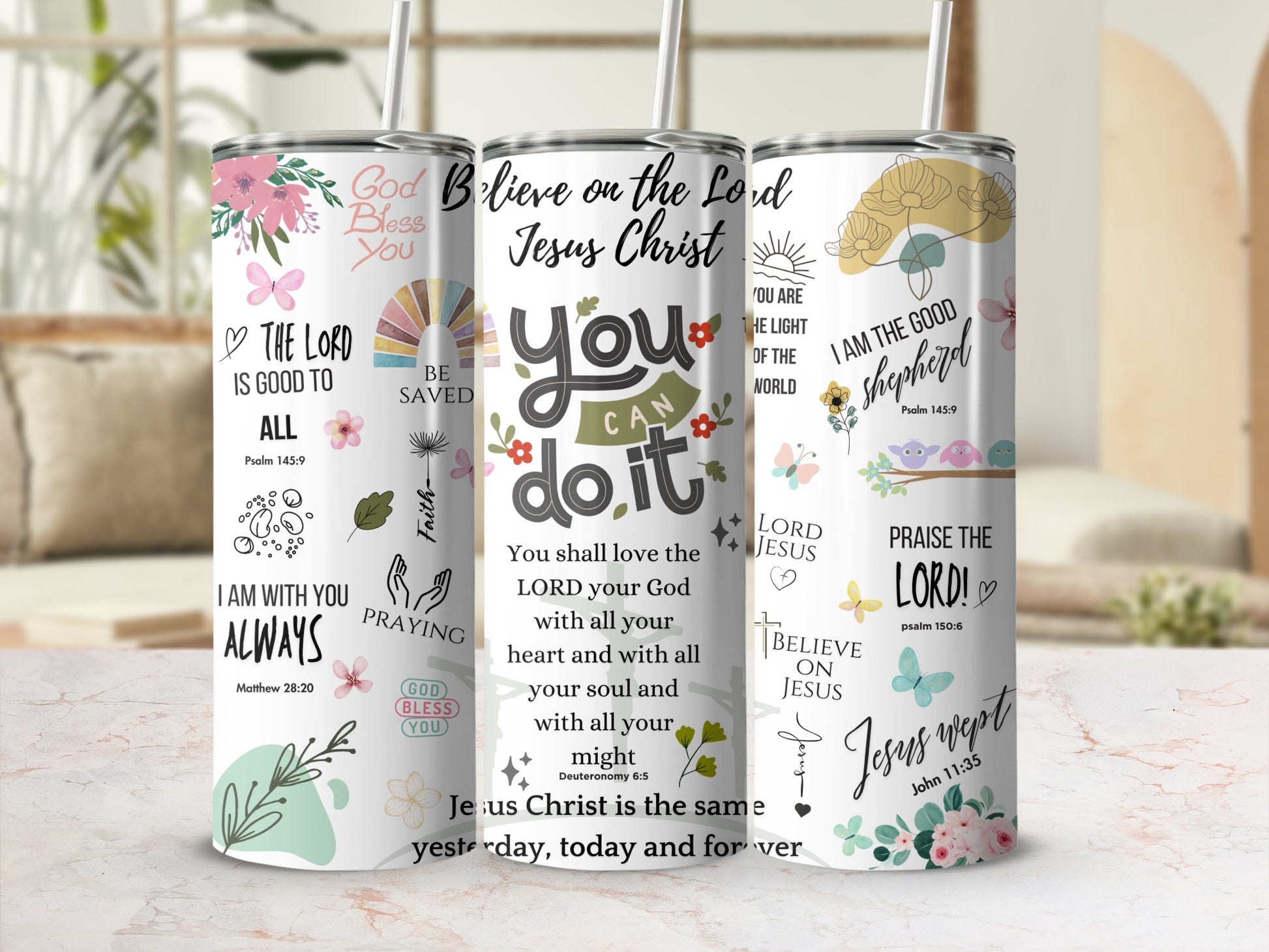 Inspirational Christian Quotes Insulated Tumbler