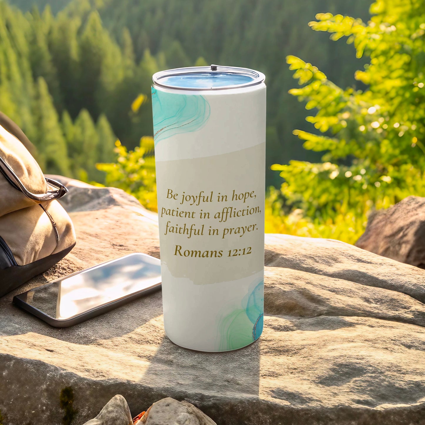 Hope and Faith Romans 12:12 Insulated Tumbler Flask