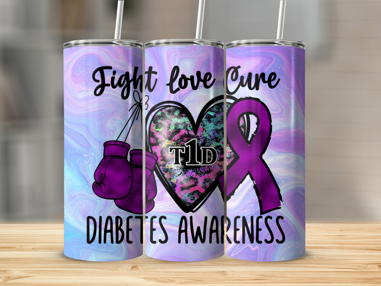 Fight Love Cure Diabetes Awareness Tumbler
