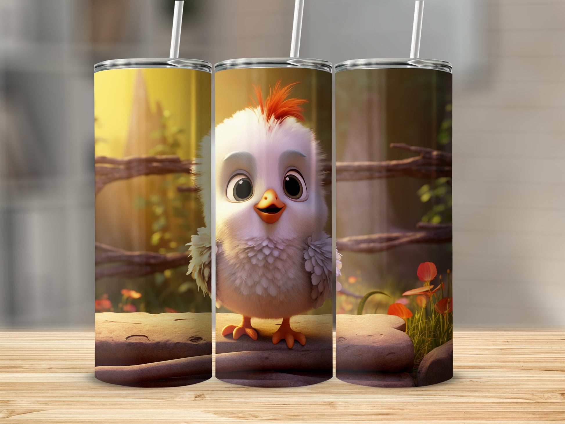 Adorable Cute Cartoon Bird Design Insulated Tumbler