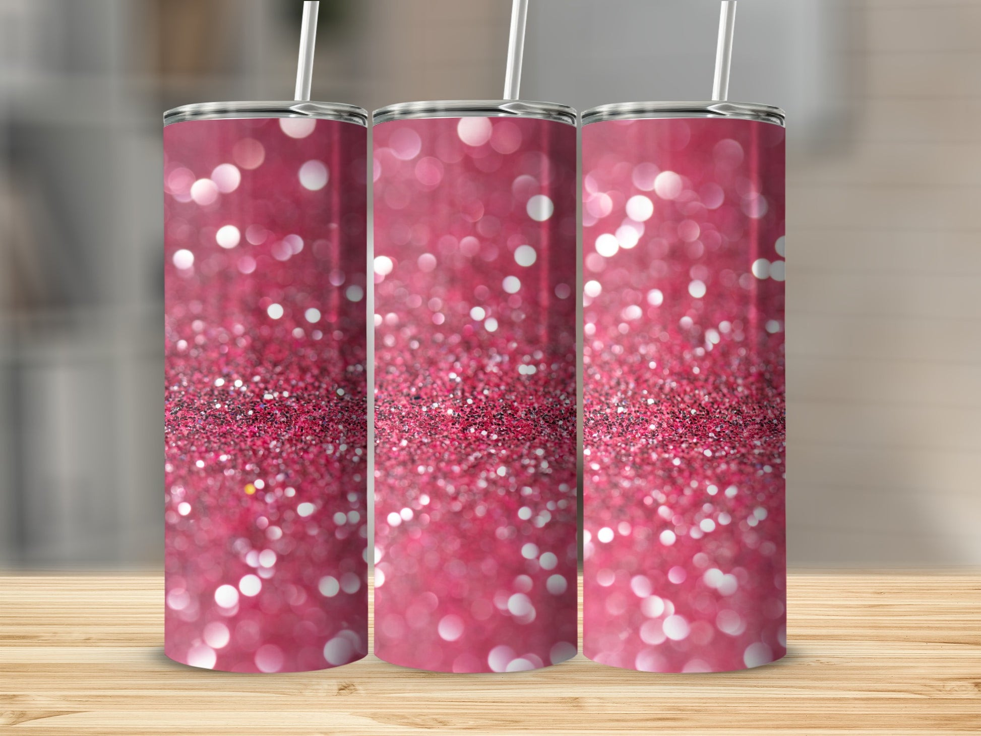 Sparkling Pink Glitter Effect Insulated Tumbler Product