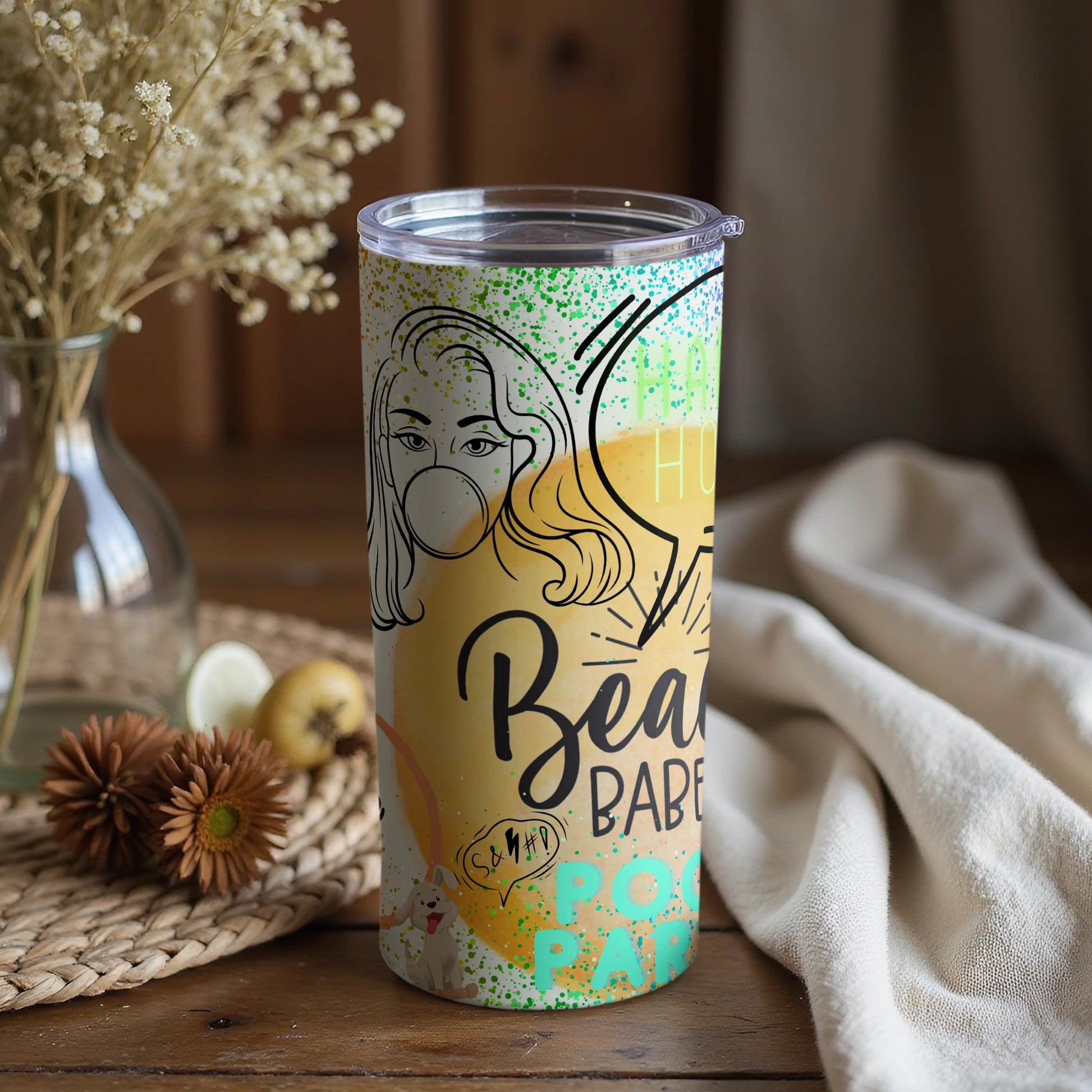 Beach Babe Pool Party Tumbler with Fun Design