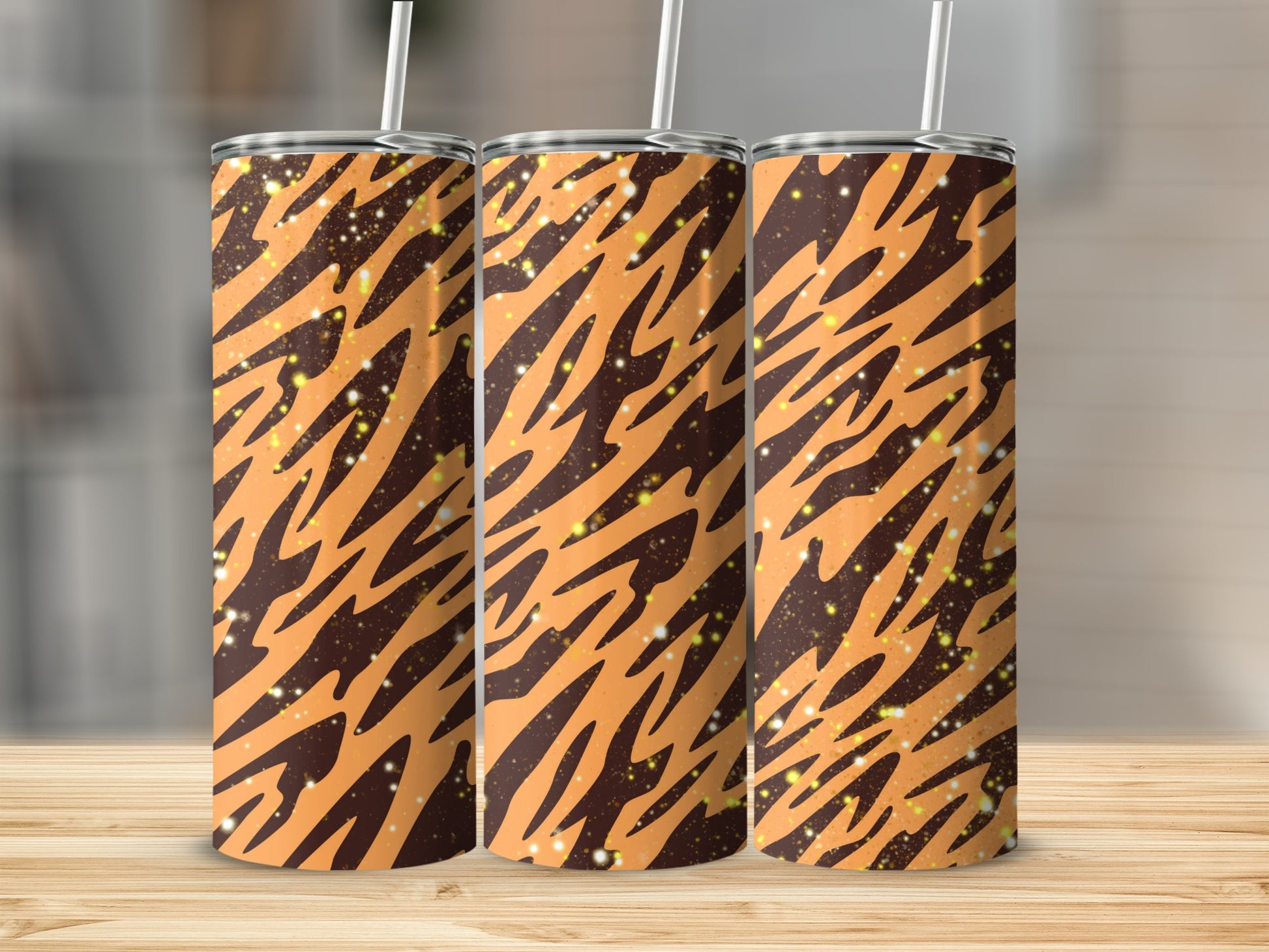 Vibrant Tiger Stripes Pattern Insulated Tumbler Product