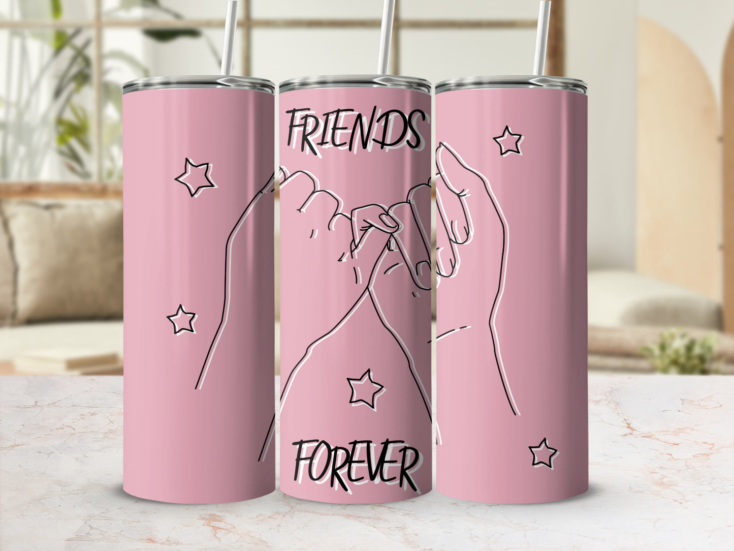 Friends Forever Pinky Promise Stainless Steel Tumbler