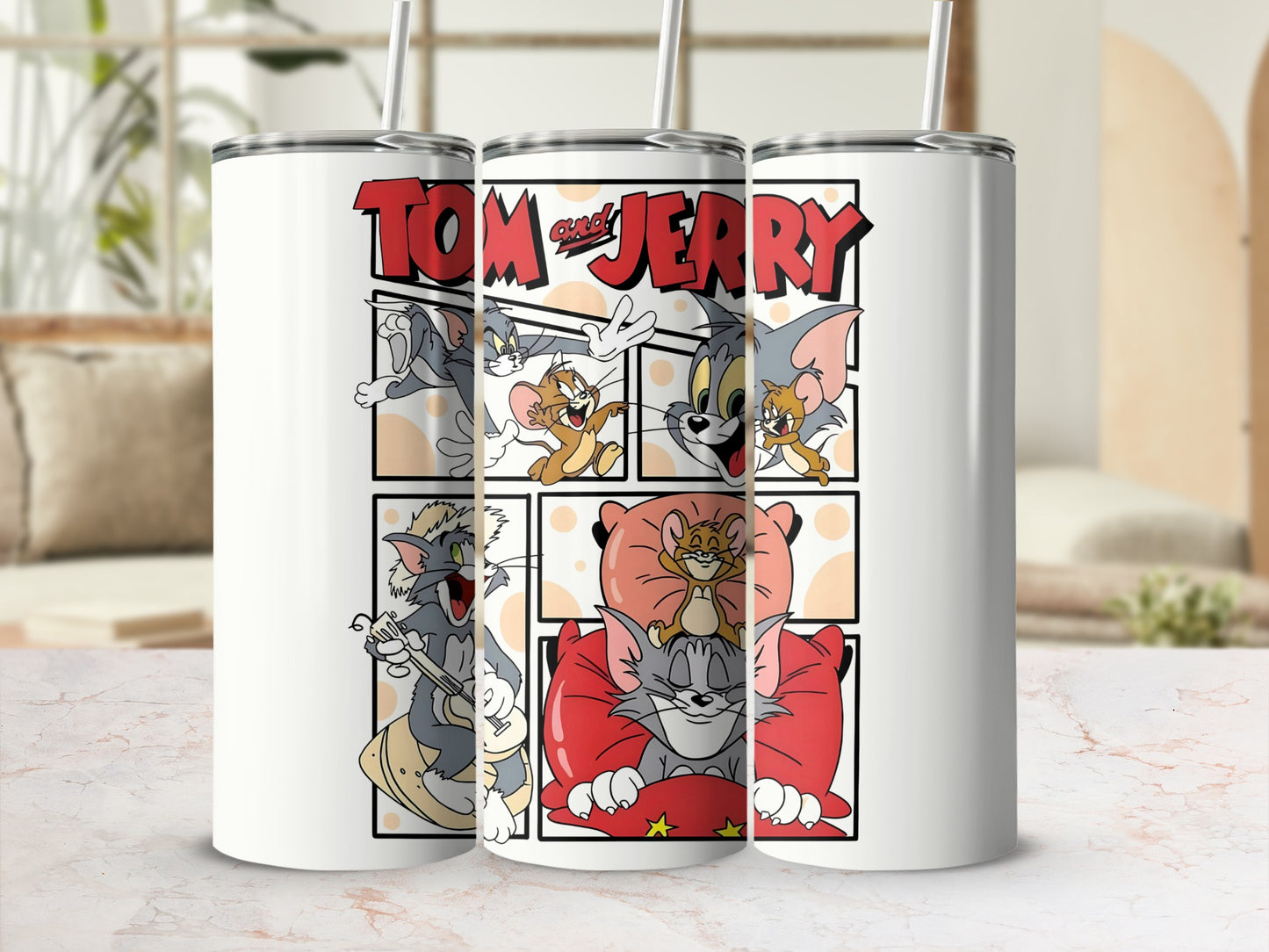 Tom And Jerry Cartoon Characters Tumbler Drinkware