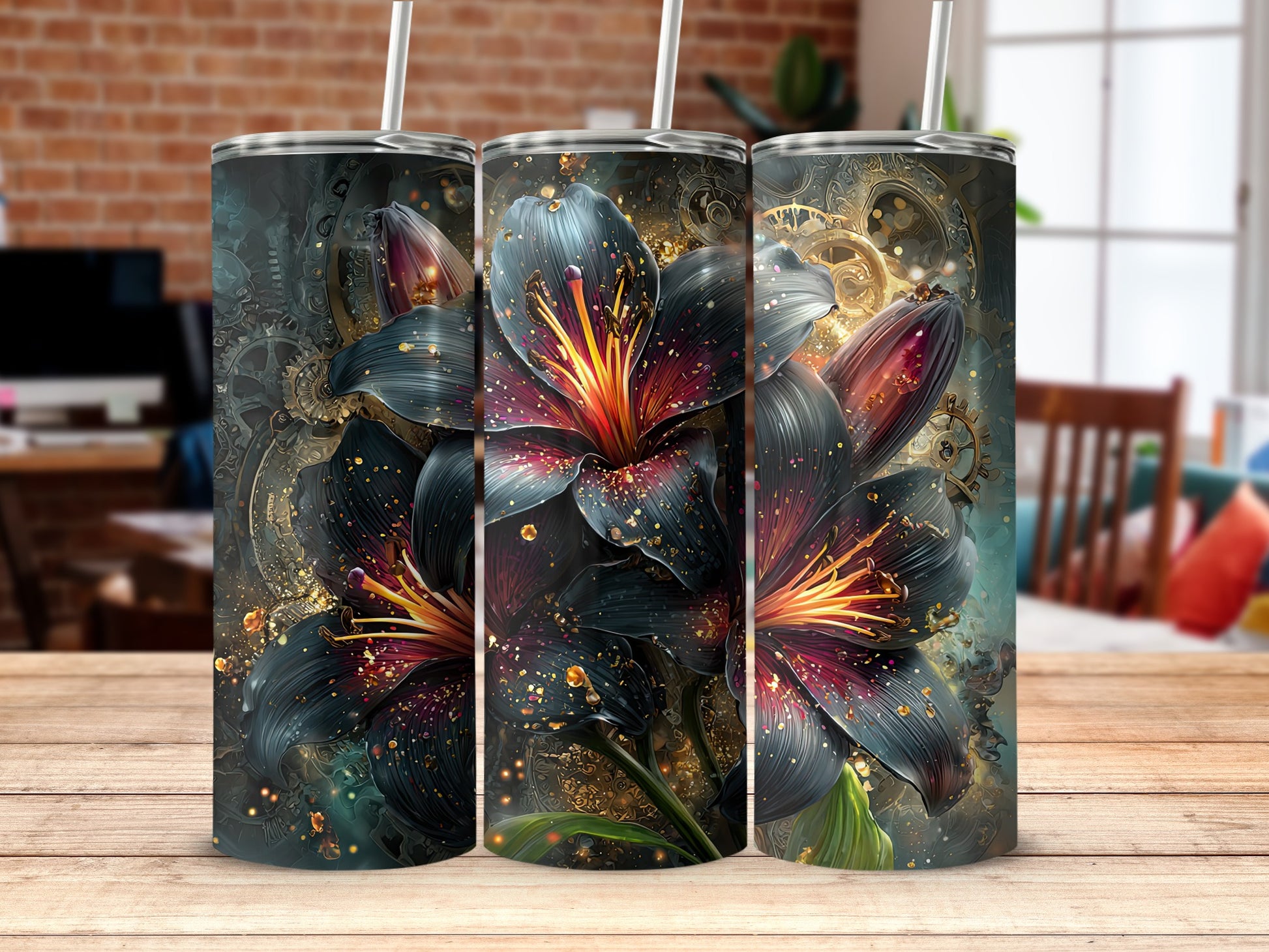 Colorful Floral Abstract Art Design Tumbler