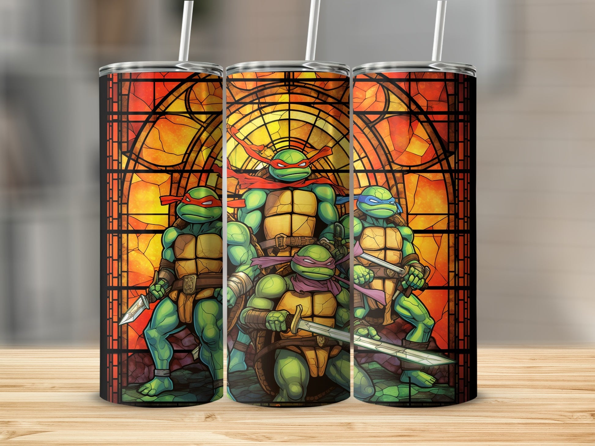 Ninja Turtles Stained Glass Art Tumblers Collection