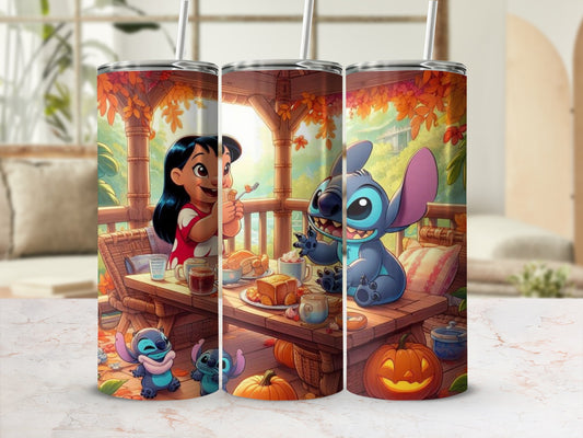 Whimsical Character Tumbler with Cozy Autumn Design