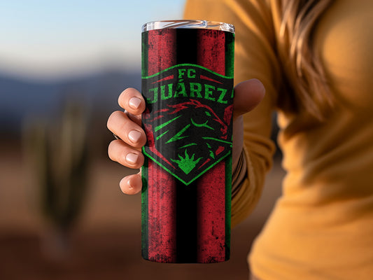 FC Juarez Green and Red Travel Tumbler