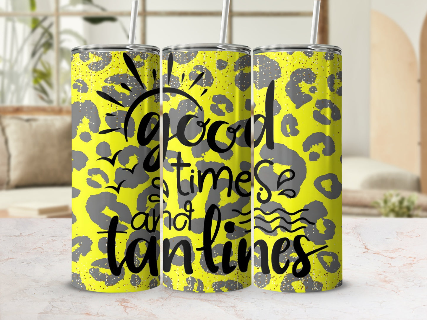 Good Times and Tan Lines Yellow Leopard Print Product