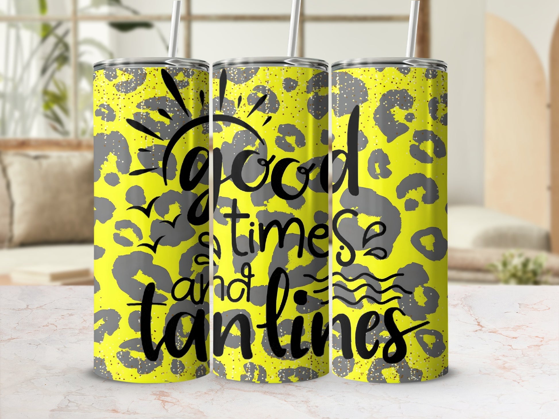Good Times and Tan Lines Yellow Leopard Print Product