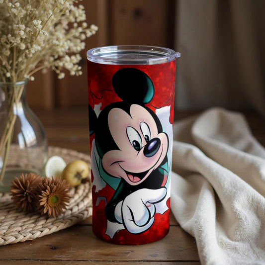 Cheerful Red Cartoon Character Tumbler for Beverages