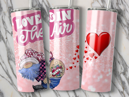Adorable Love Gnome Tumbler with Heart Accents