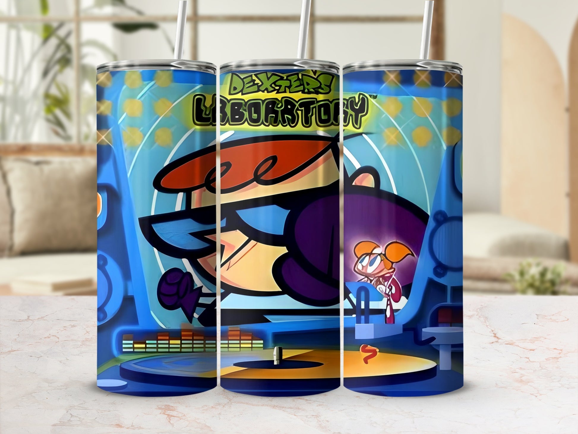 Colorful Cartoon Lab Character Themed Tumbler