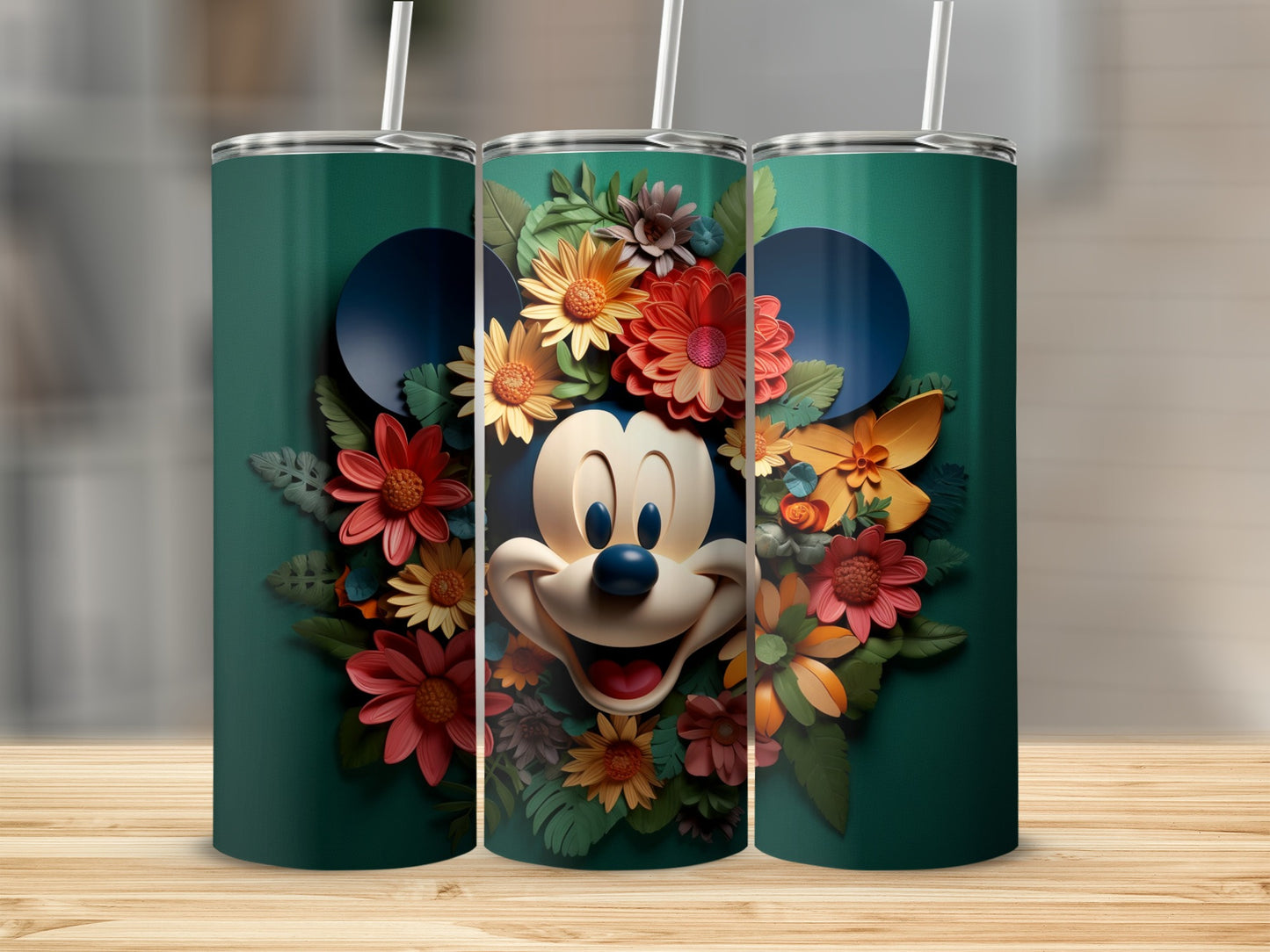 Floral Design Mickey Mouse Tumbler Product