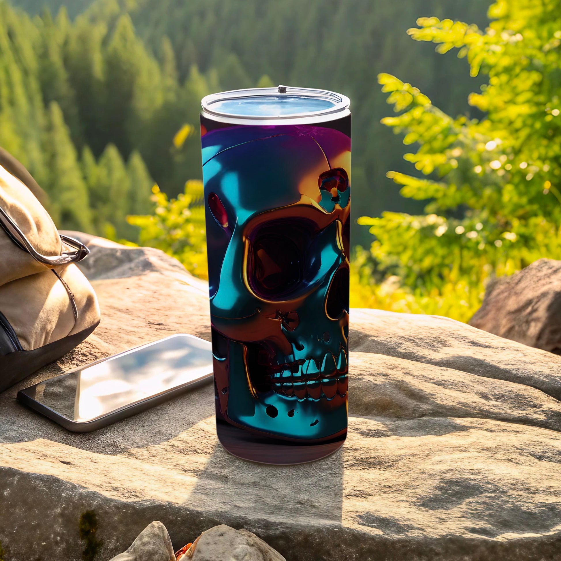 Reflective Iridescent Skull Design Tumbler product type