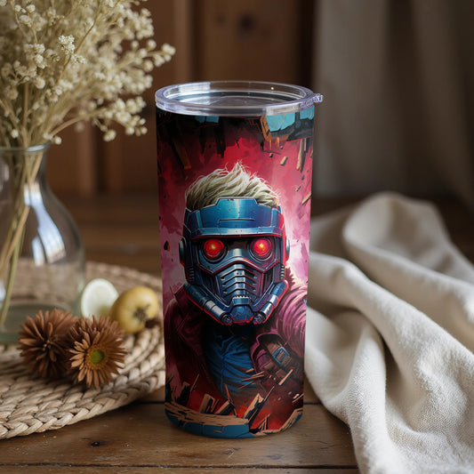 Star-Lord Inspired Colorful Artwork Tumbler