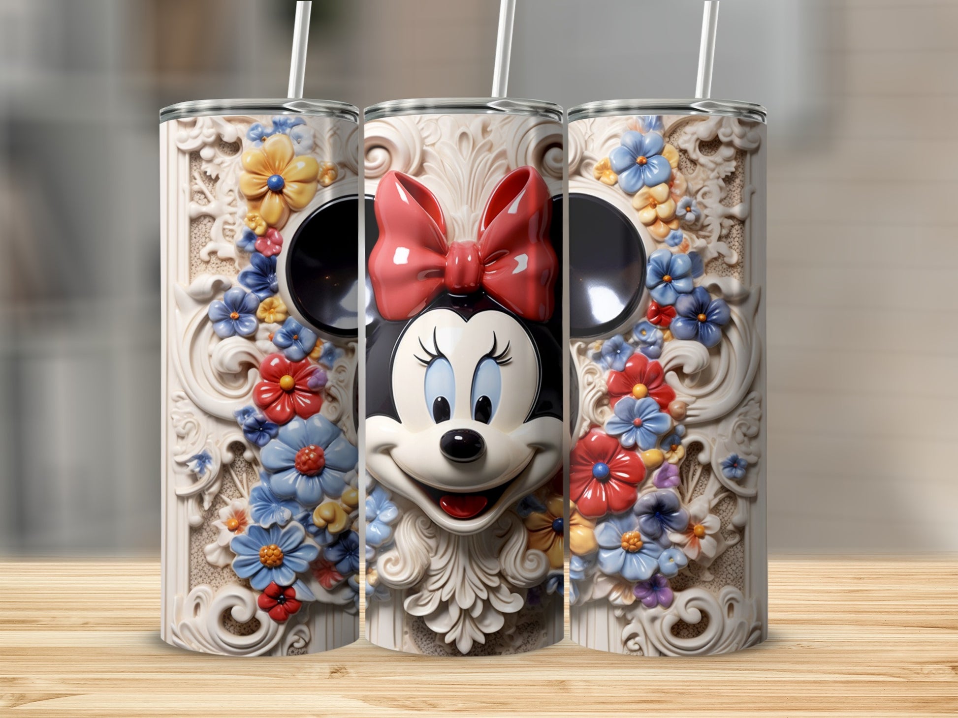 Decorative Disney Character Floral Beverage Container