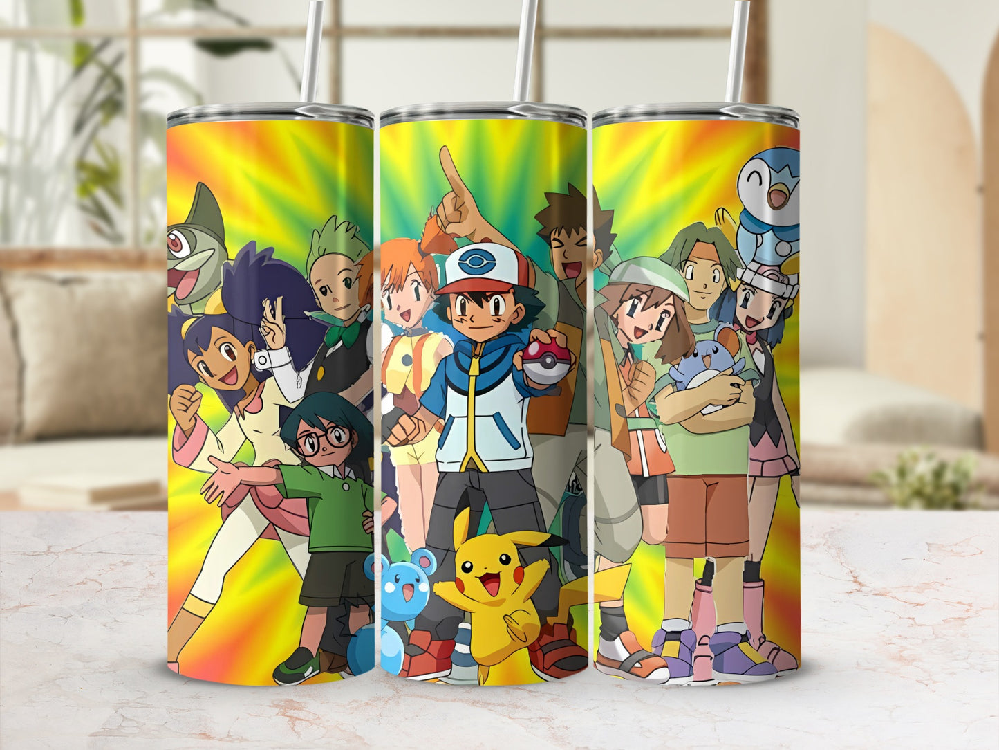 Vibrant Anime Characters Colorful Drink Tumblers