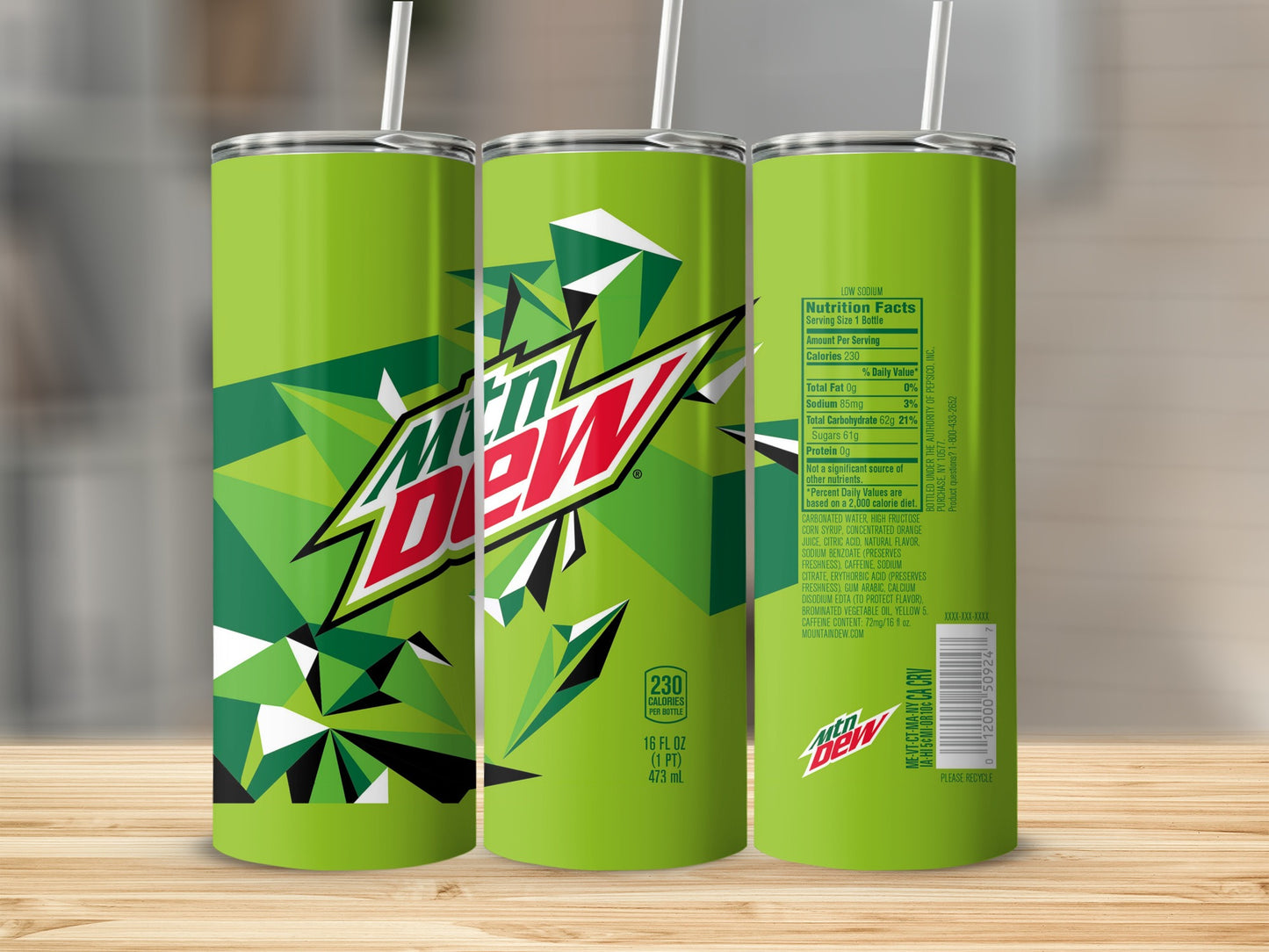 Mtn DEW Geometric Green Pattern 16 fl oz product type