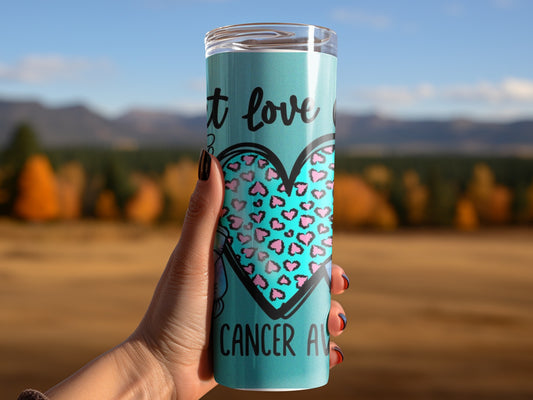 Heart Cancer Awareness Design Travel Tumbler