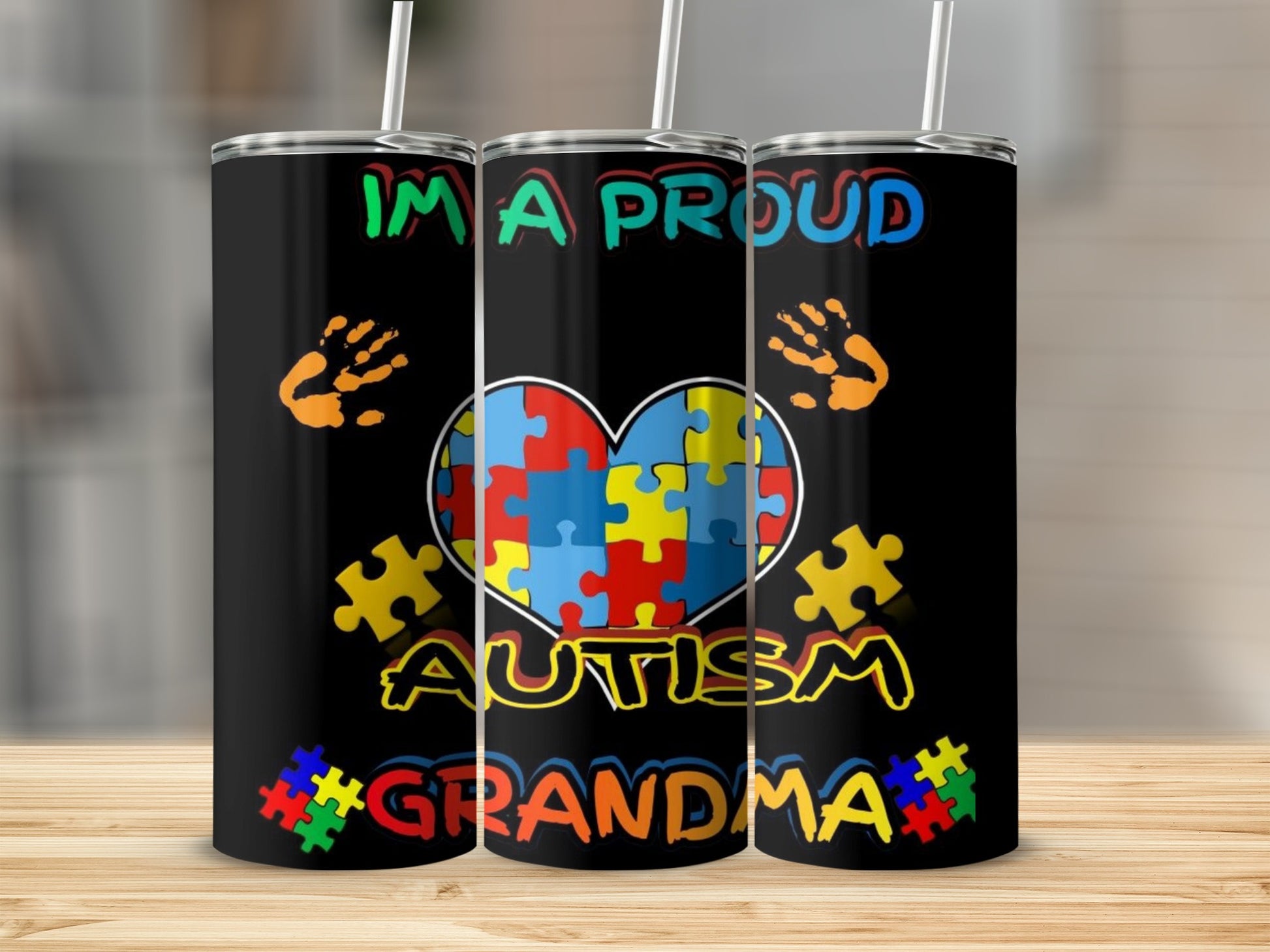 I'm A Proud Autism Grandma Colorful Tumbler