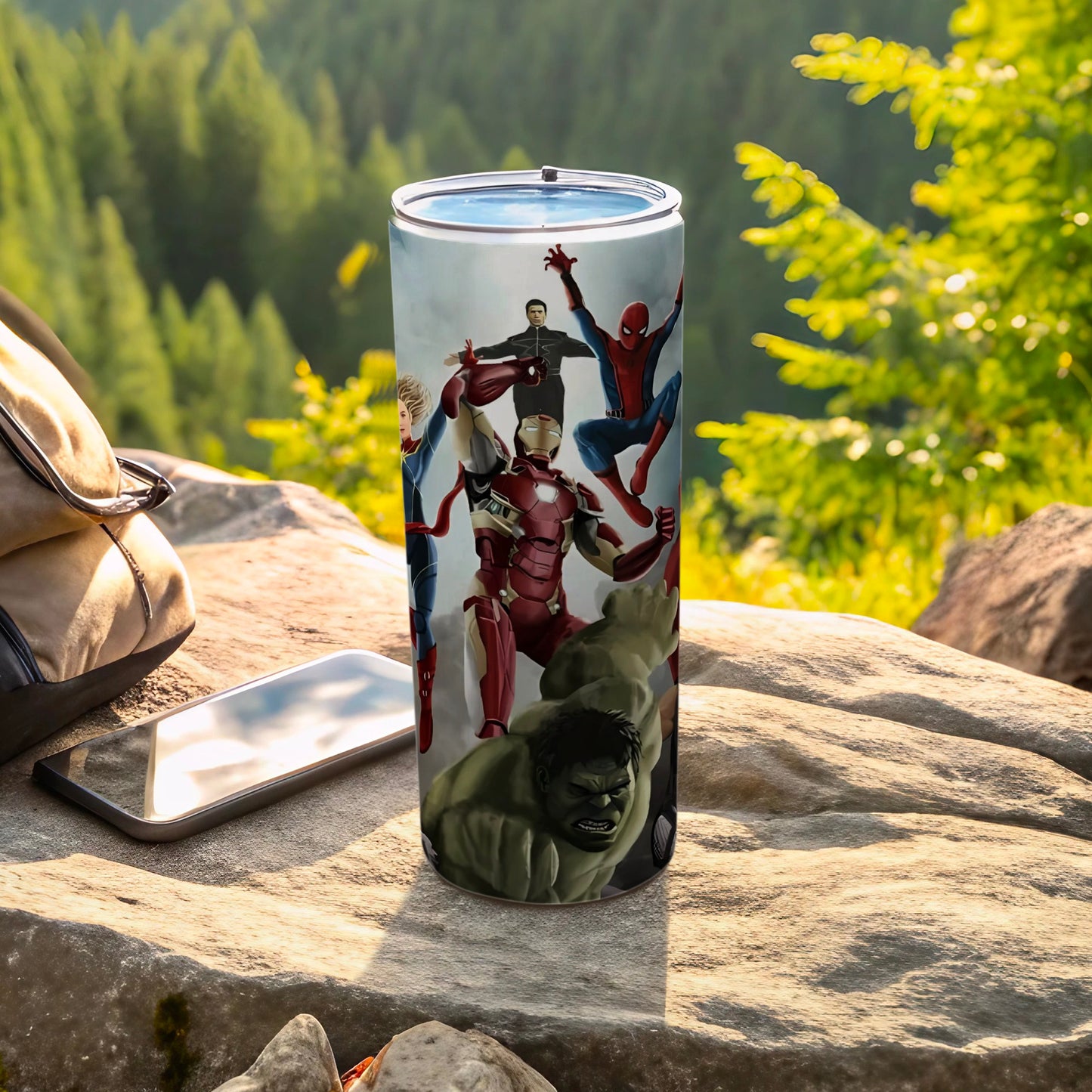 Superhero Characters Design Travel Tumbler Product