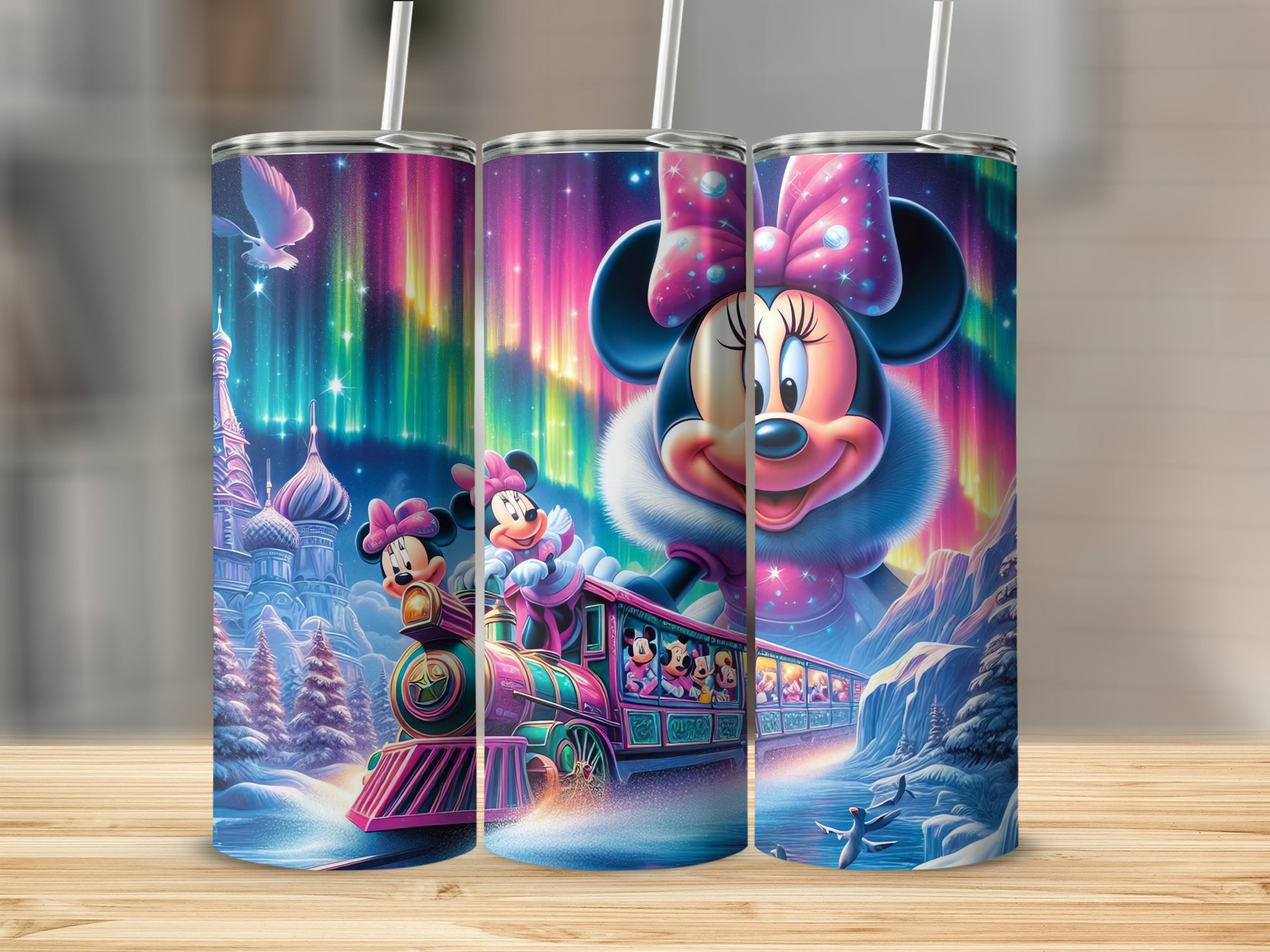 Colorful Train Adventure Tumbler with Cartoon Character