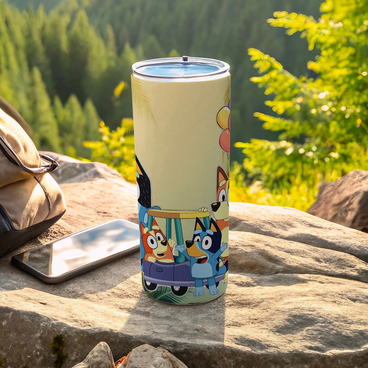 Cartoon Family Outing Design Tall Travel Mug