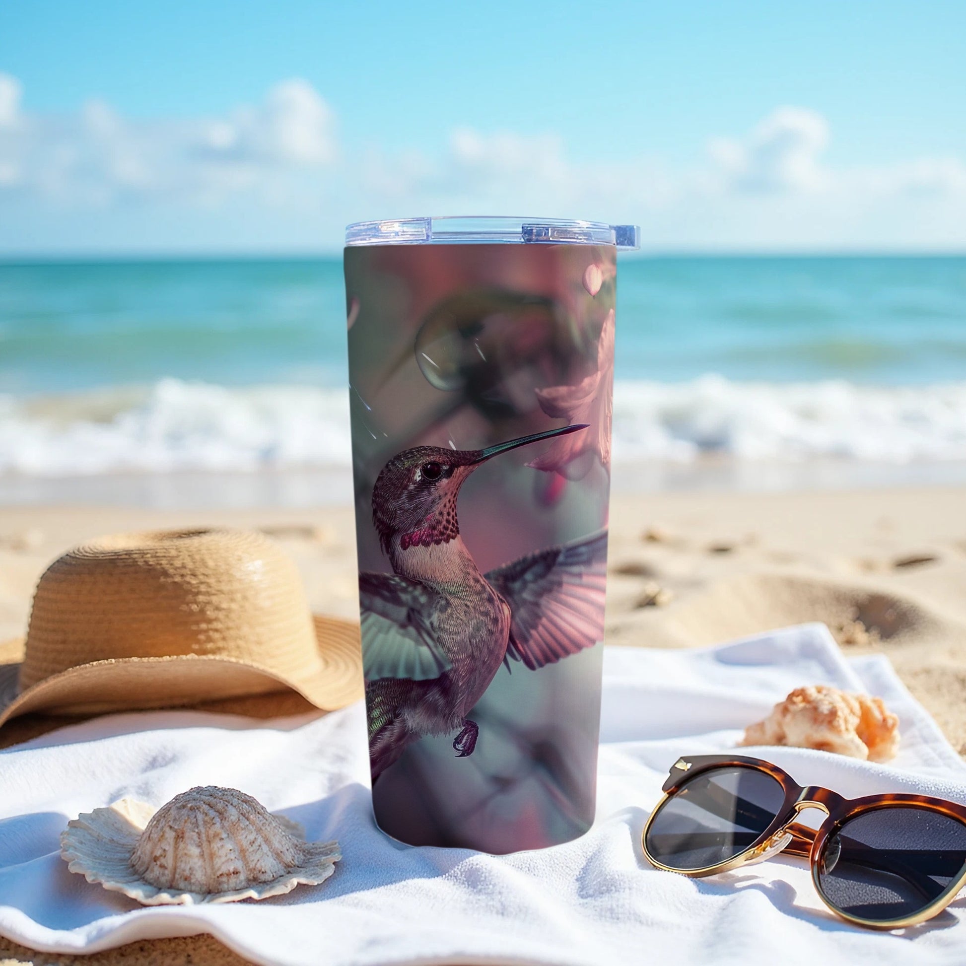 Hummingbird Wildlife Bird Pink Flower Tumbler product type
Tumbler, Drinkware, Beverage Cup, Travel Mug, Insulated Tumbler, Hummingbird, Bird Design, Wildlife Art, Nature Theme, Floral Accent, Pink Flower, Aviary Print, Exotic Bird, Flying Bird, Outdoor Drinkware, Garden Enthusiast, Unique Gift, Animal Lover, Vibrant Design, Summer Essentials