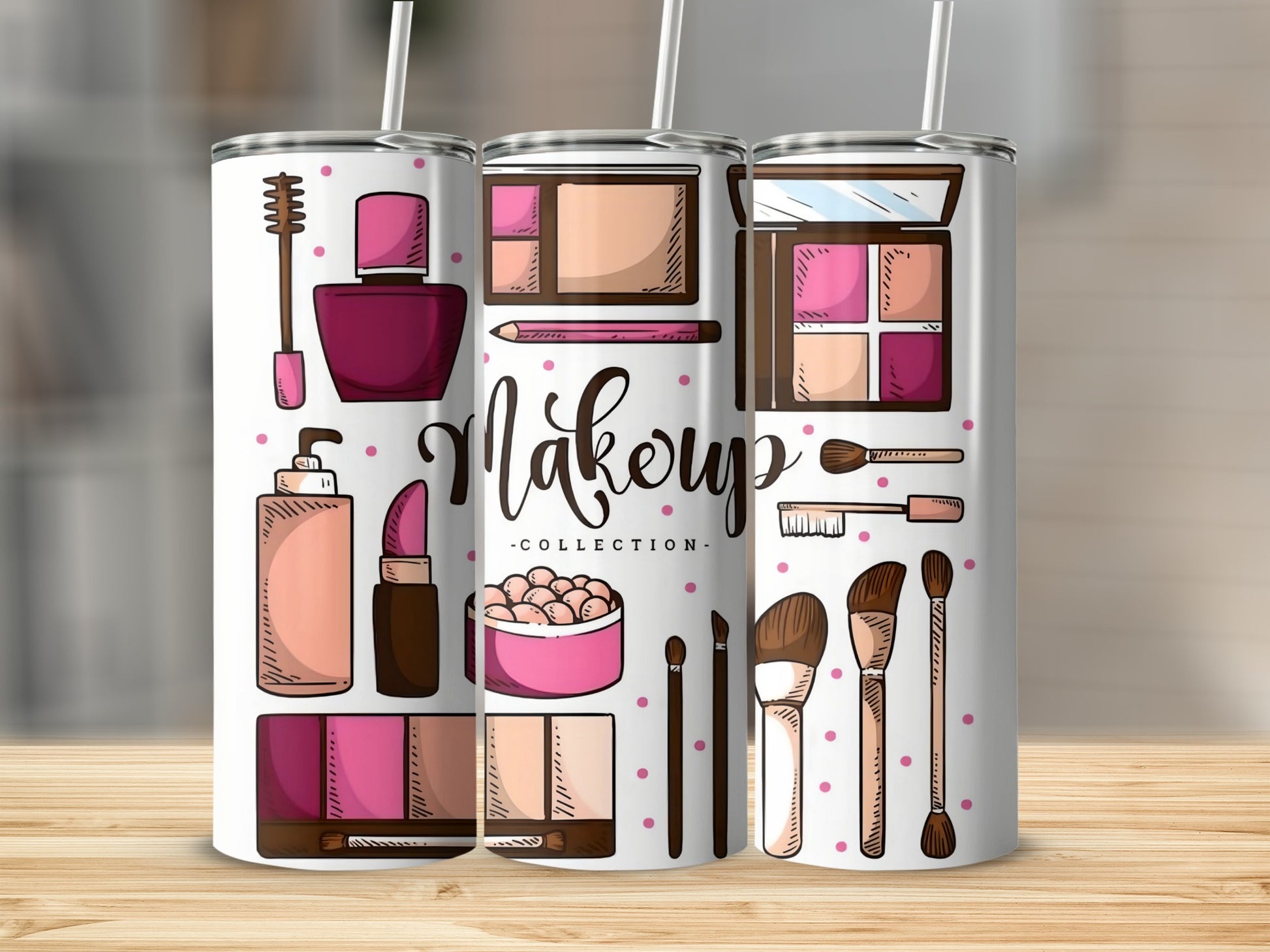 Stylish Makeup Collection Tumblers for Everyday Use