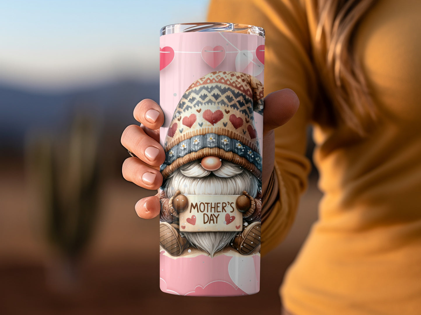 Mother's Day Gnome Heart Design Insulated Tumbler