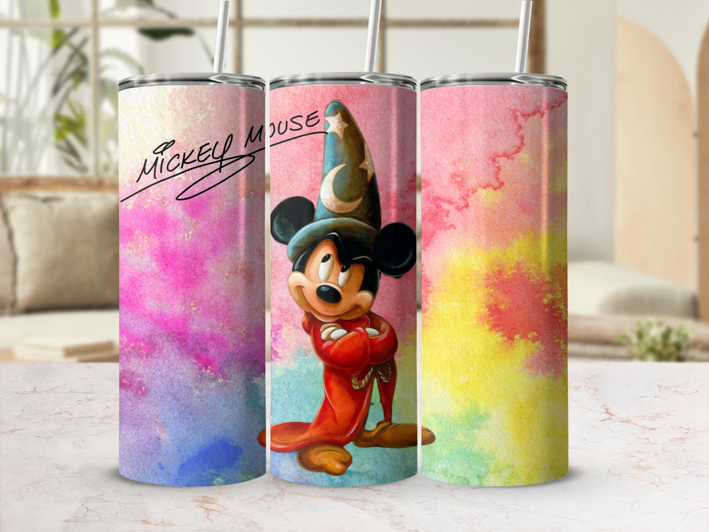 Colorful Mickey Mouse Design Triple Tumbler Set