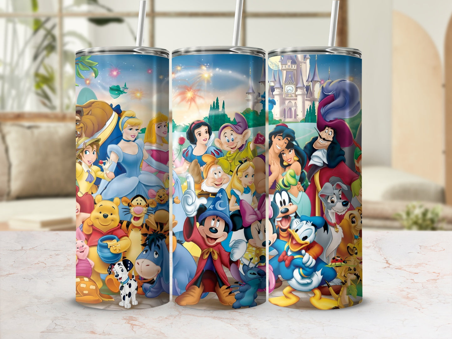 Colorful Cartoon Characters Themed Tumbler Cup
