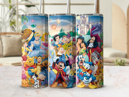 Colorful Cartoon Characters Themed Tumbler Cup