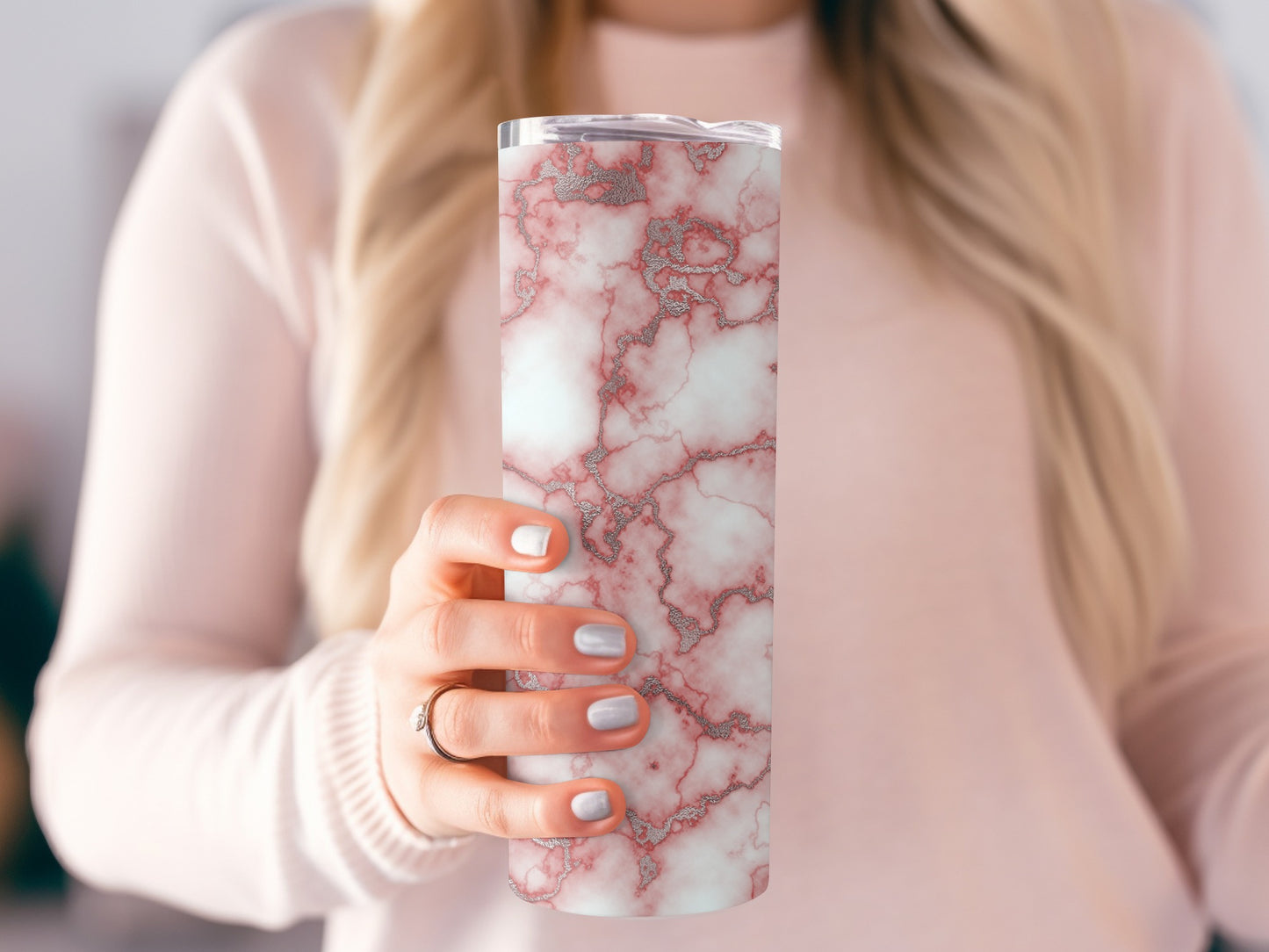Rose Gold Veins Abstract Modern Art Design for Tumblers