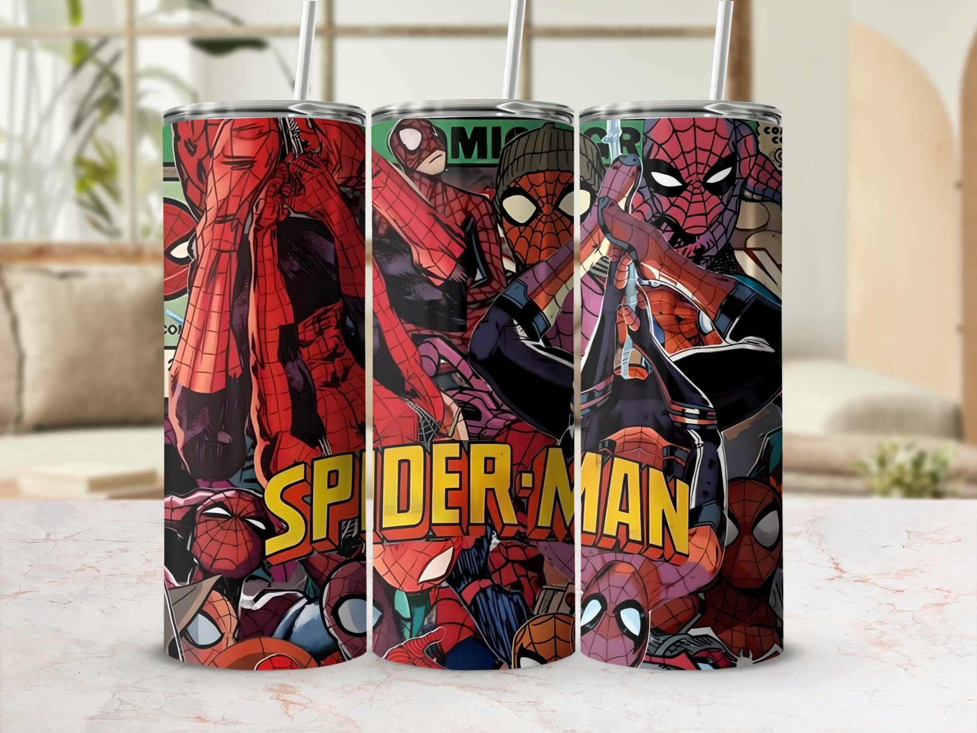 Spider-Man Cartoon Themed Stainless Steel Tumbler