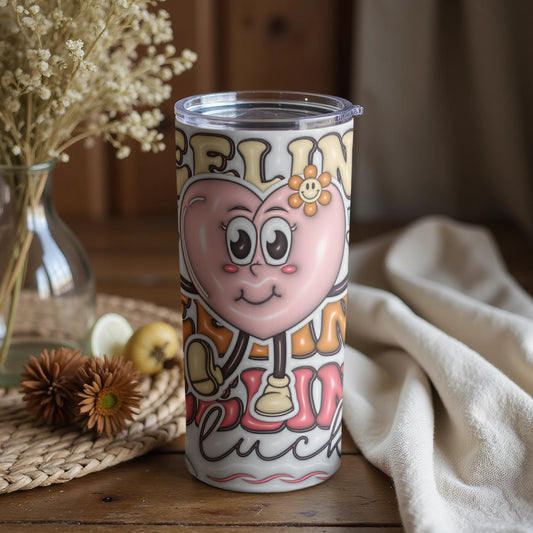 Animated Happy Heart Design Insulated Tumbler