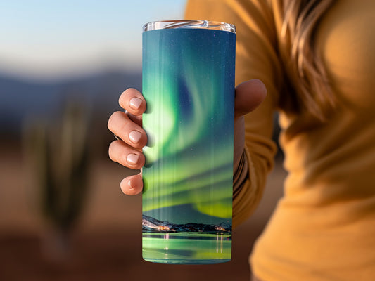 Northern Lights Design Insulated Tumbler Travel Mug