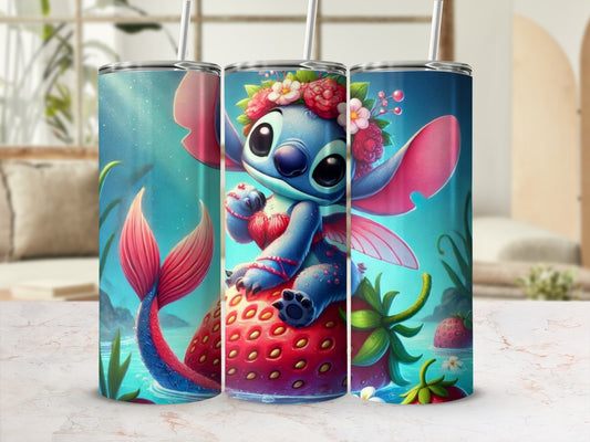 Cute Fantasy Character with Flowers Stainless Steel Tumbler